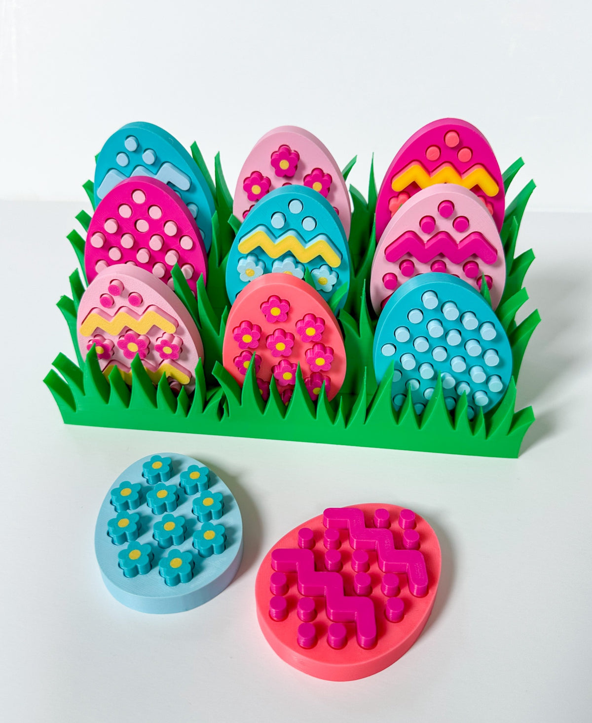 Easter Egg Pin Art Fidget and Grass Stand