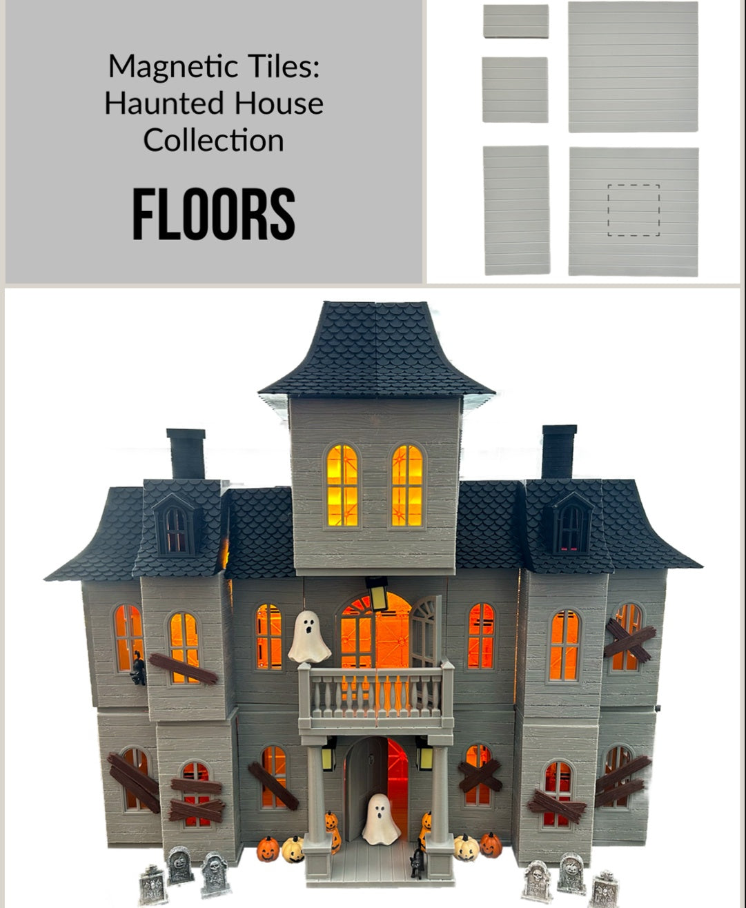 Magnetic Tile Haunted House: Floors