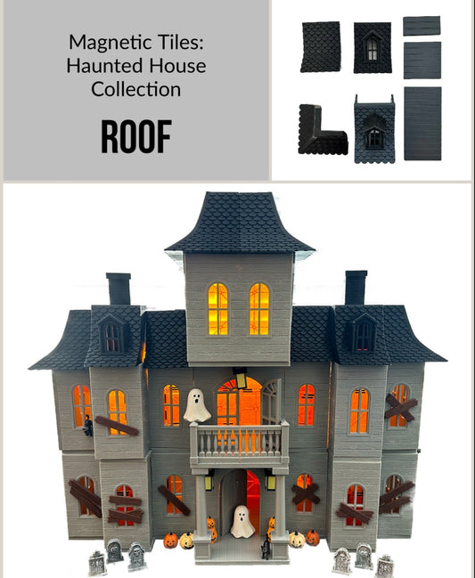 Magnetic Tile Haunted House: Roof