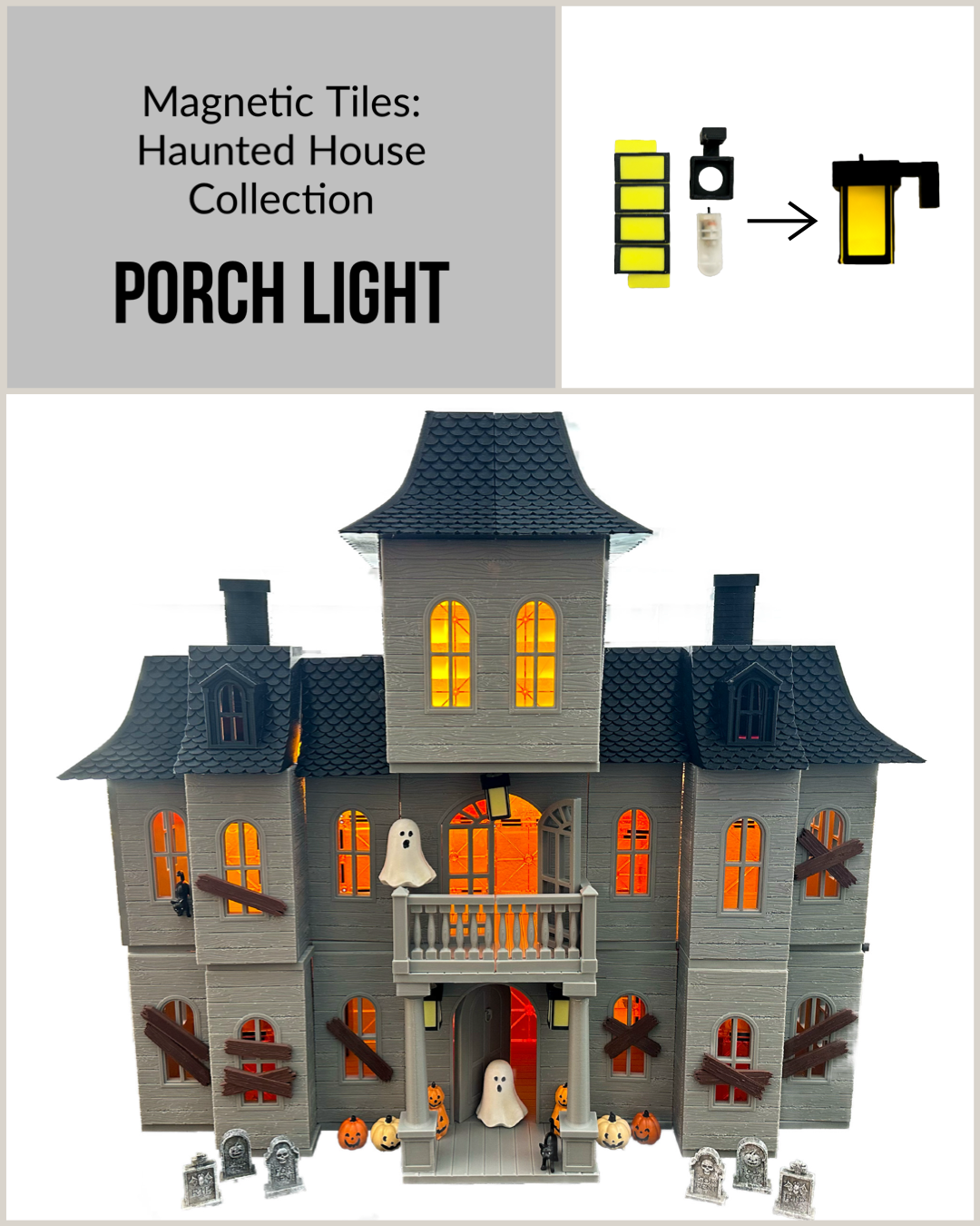 Magnetic Tile Haunted House: Porch Light