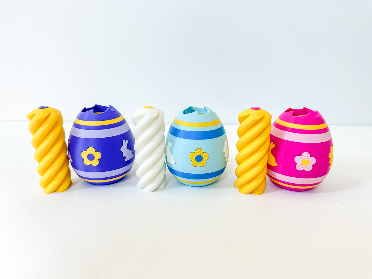 Easter Egg Pass Through Fidget with Flowers and Bunnies