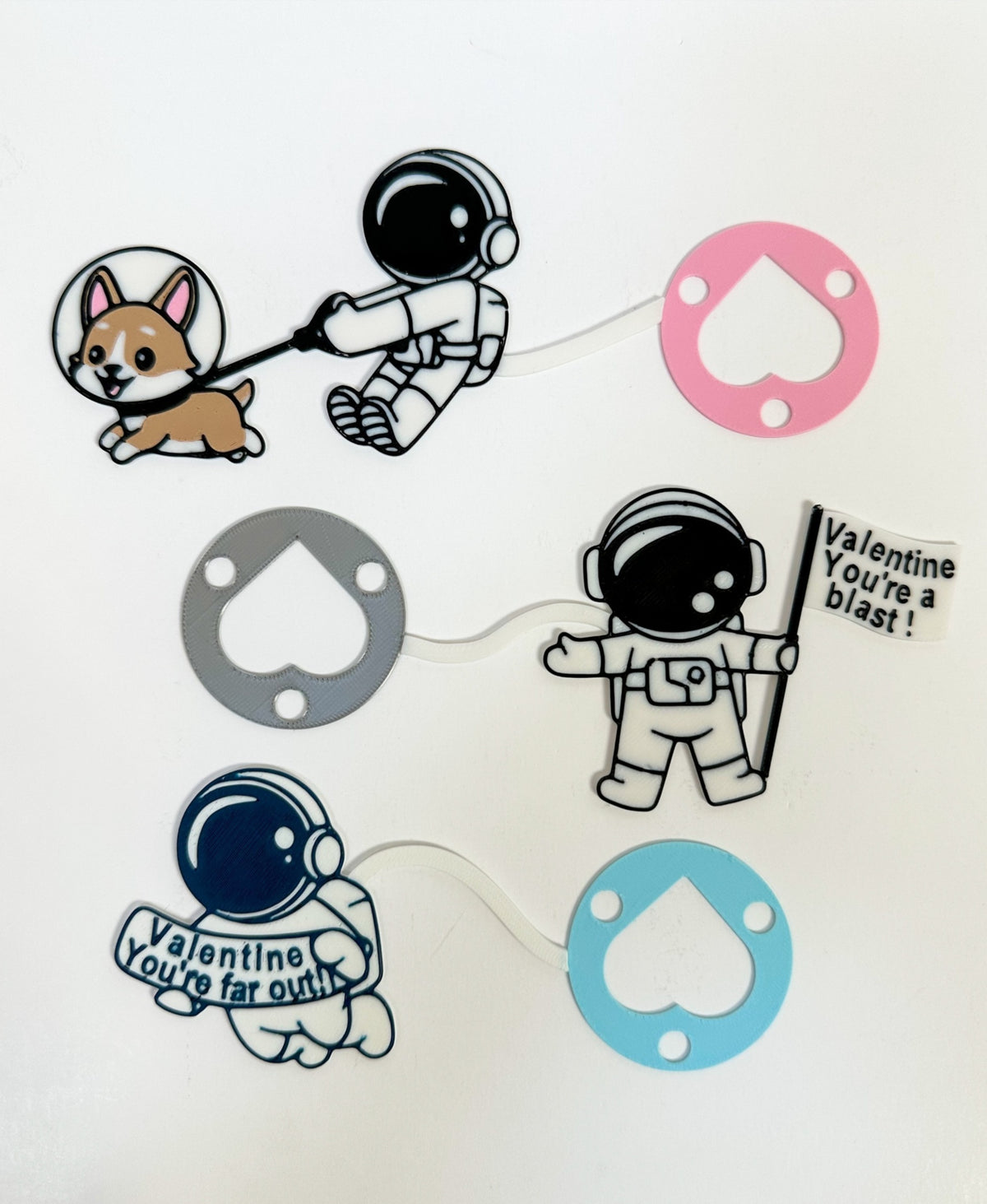 Heart Rocket with Floating Astronaut Cards
