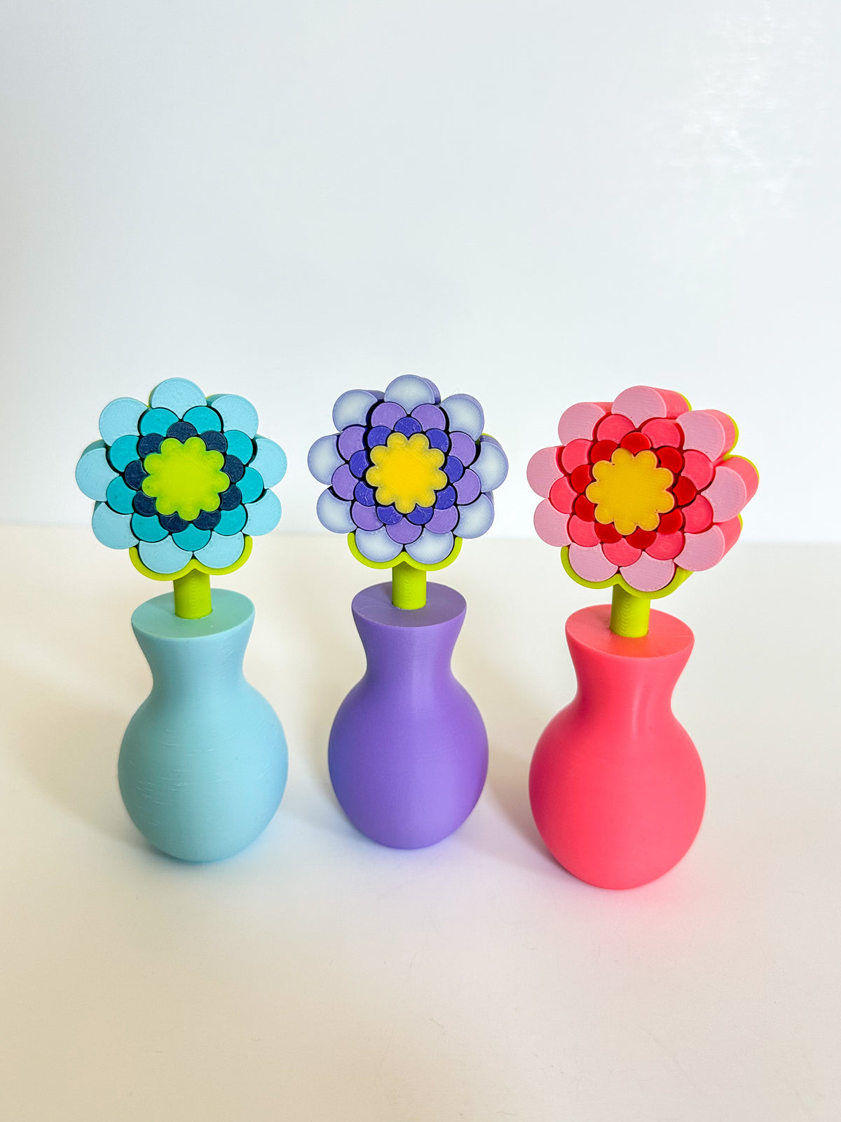Pixel Flower Fidget with Stem and Vase