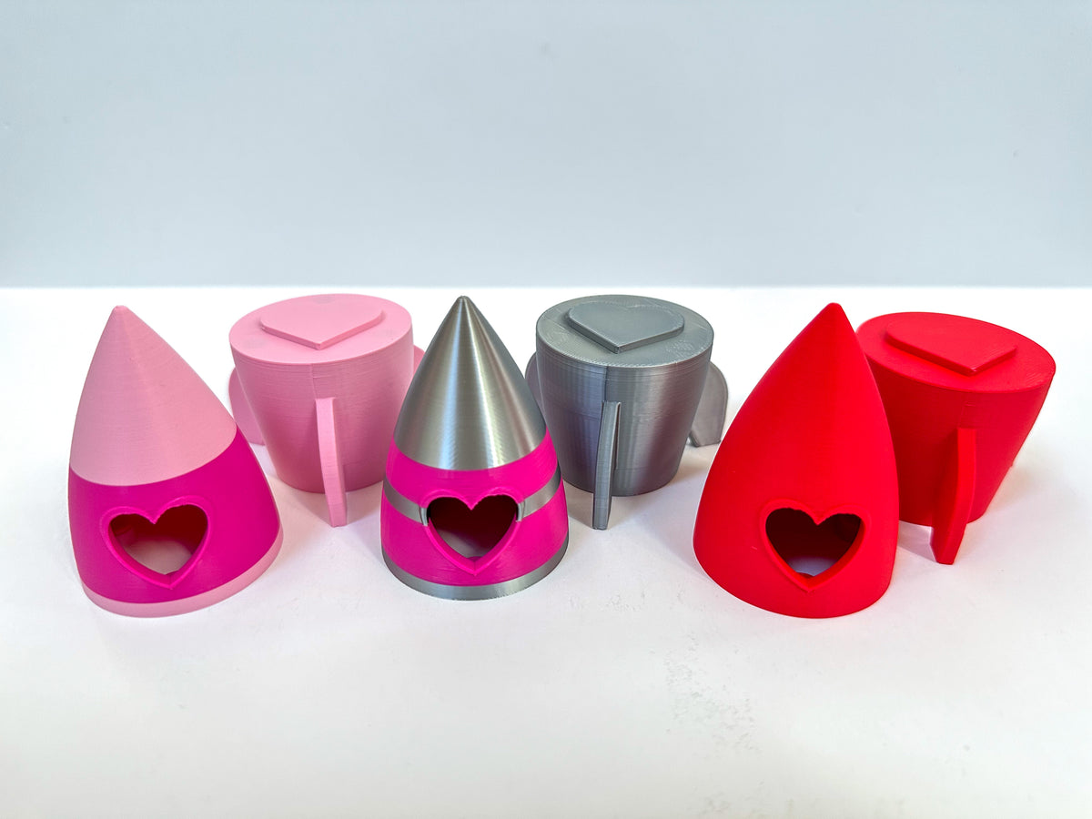Heart Rocket with Floating Astronaut Cards